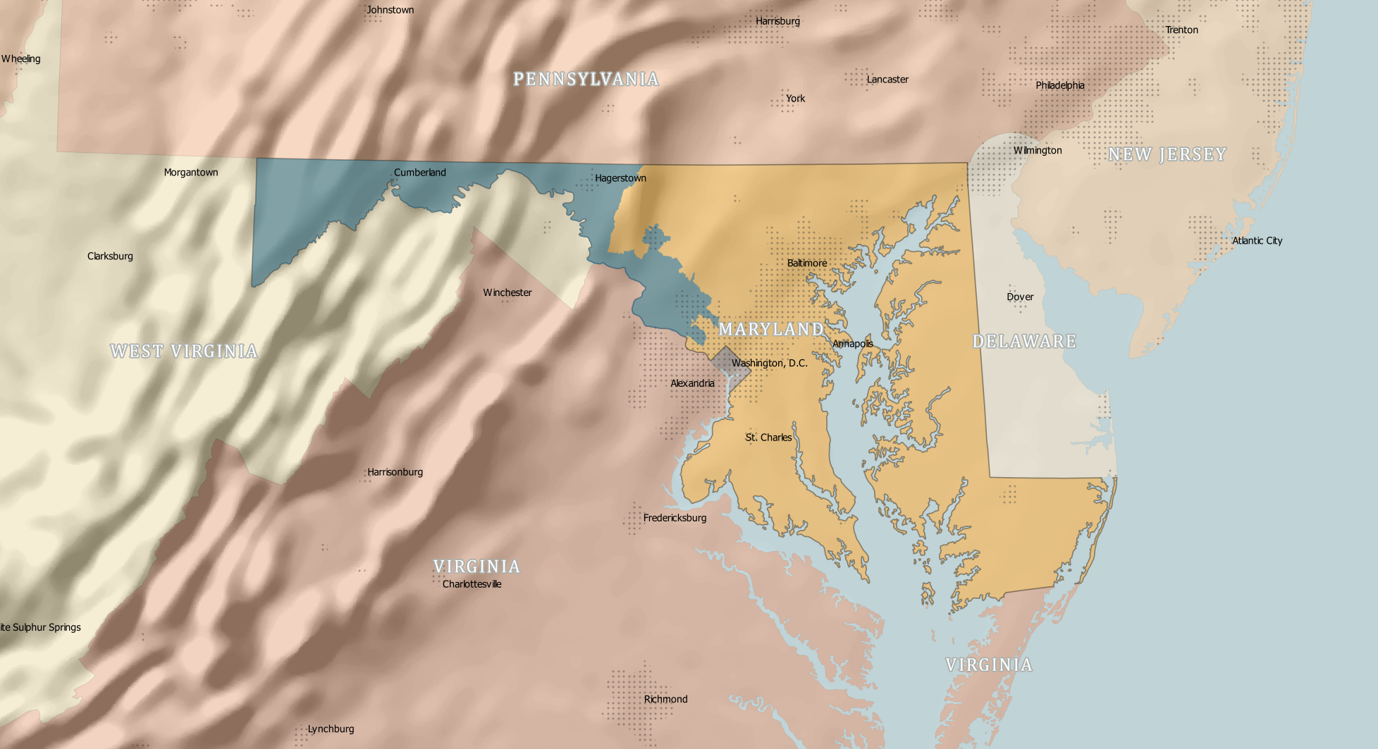 Map showing Maryland's sixth congressional district, which is being challenged in court.