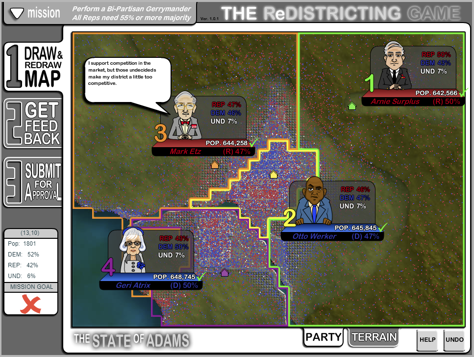 An Appreciation of The ReDistricting Game (based on a premature misapprehension)