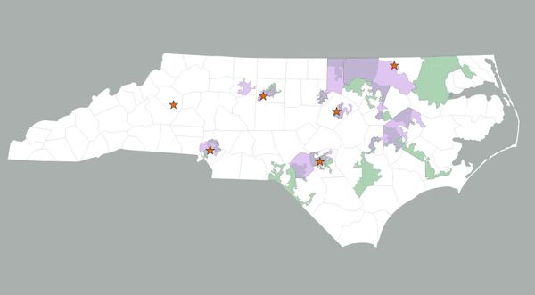 How NC's Public Hearing Sites for New Maps Relate to Overturned Districts